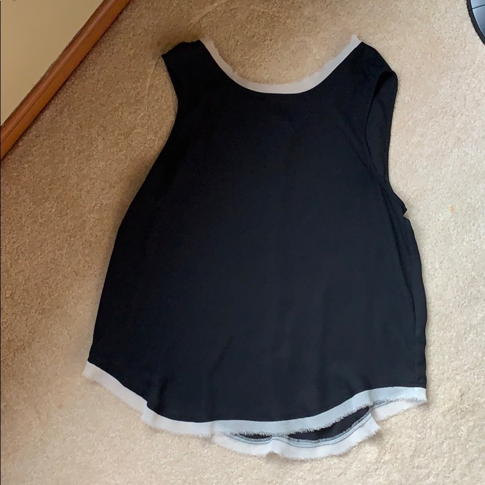 Black and White Blouse Tank